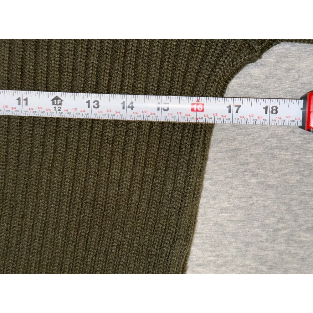 Vintage Military Wool Commando Sweater Mens Small Olive Green Workwear Gorp